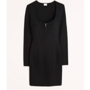 NWT a&f MED TALL long sleeve half zip sweater dress medium tall